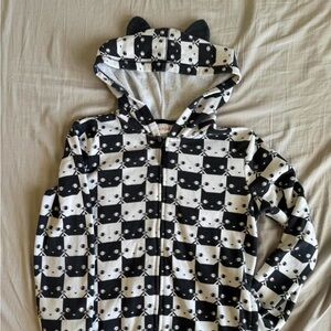 Cat & Jack Black and White Cat Print Jacket